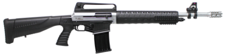 Iver Johnson Stryker 12 Ga, 20" Barrel, 3" Chamber, Nickel, Removable Fixed Stock, 5rd