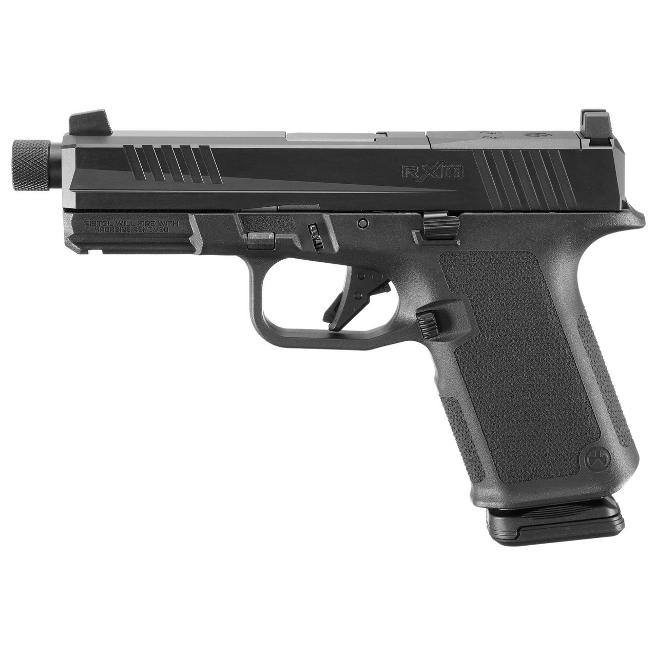 Ruger RXM, 9mm, 4.5" Barrel, Threaded 1/2X28, Nitride Black, Magpul EHG, Optics Ready, Front Night Sight, 2x15rd Magpul PMAG GL19