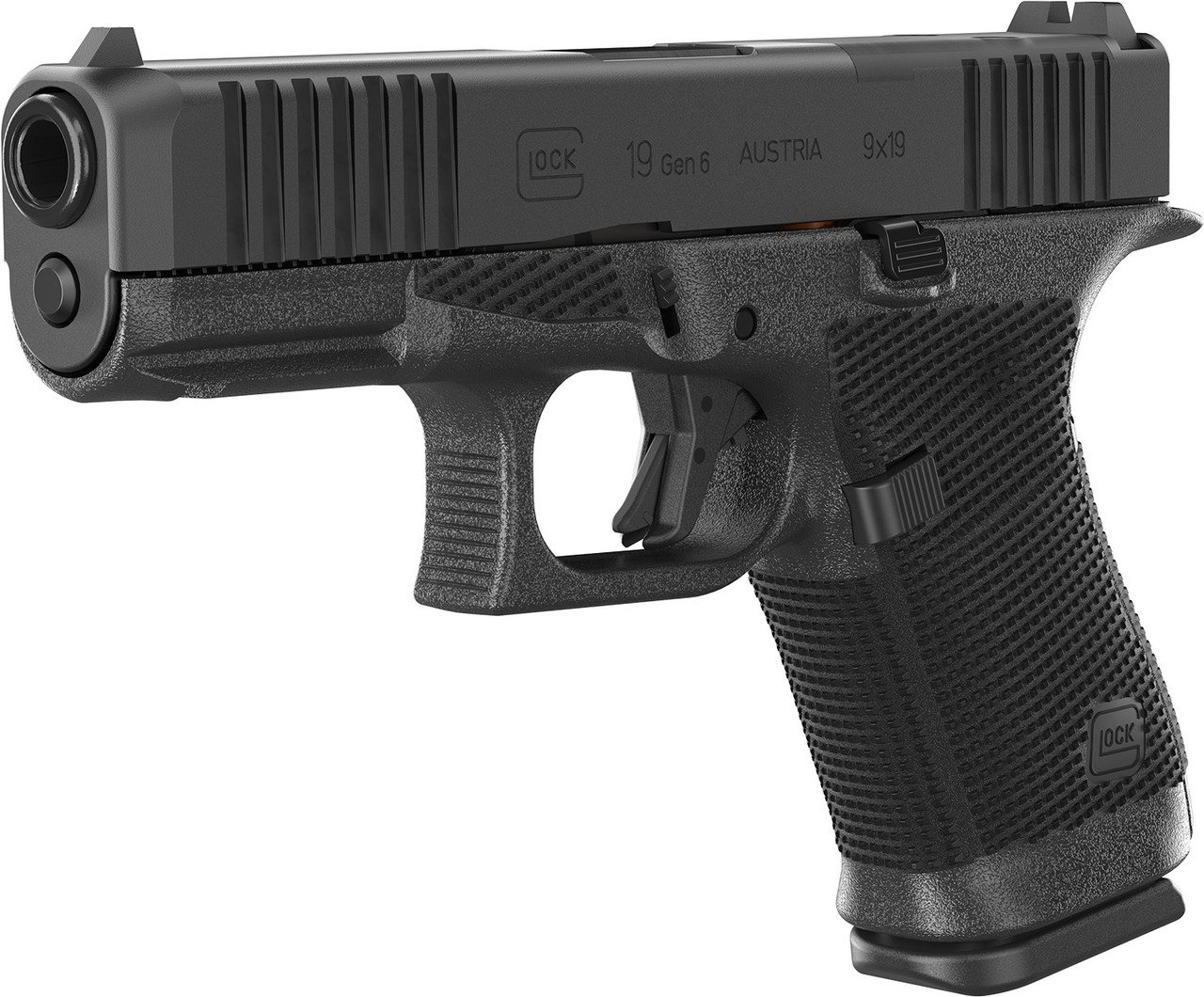 Glock 19 Gen 6, Compact, 9mm, 4.03" Barrel, DLC Finish, Fixed Sights, Optics Ready System, 15rd - Image 3