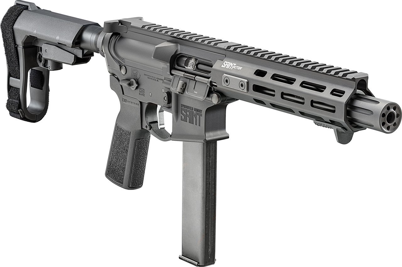 Springfield SAINT Victor AR15 Pistol 9mm, 8.5" Barrel, SA Muzzle Drum, SB-A3 Brace, 32rd - Image 3