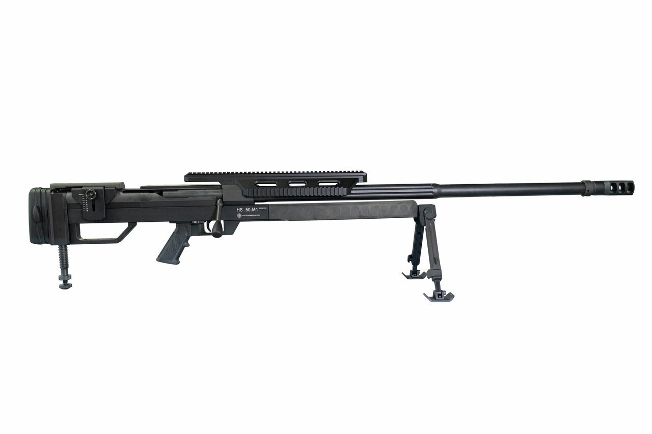 Steyr HS .50 M1, .50 BMG, 35" Barrel, Black Finish, Bipod & Hard Case, 5rd